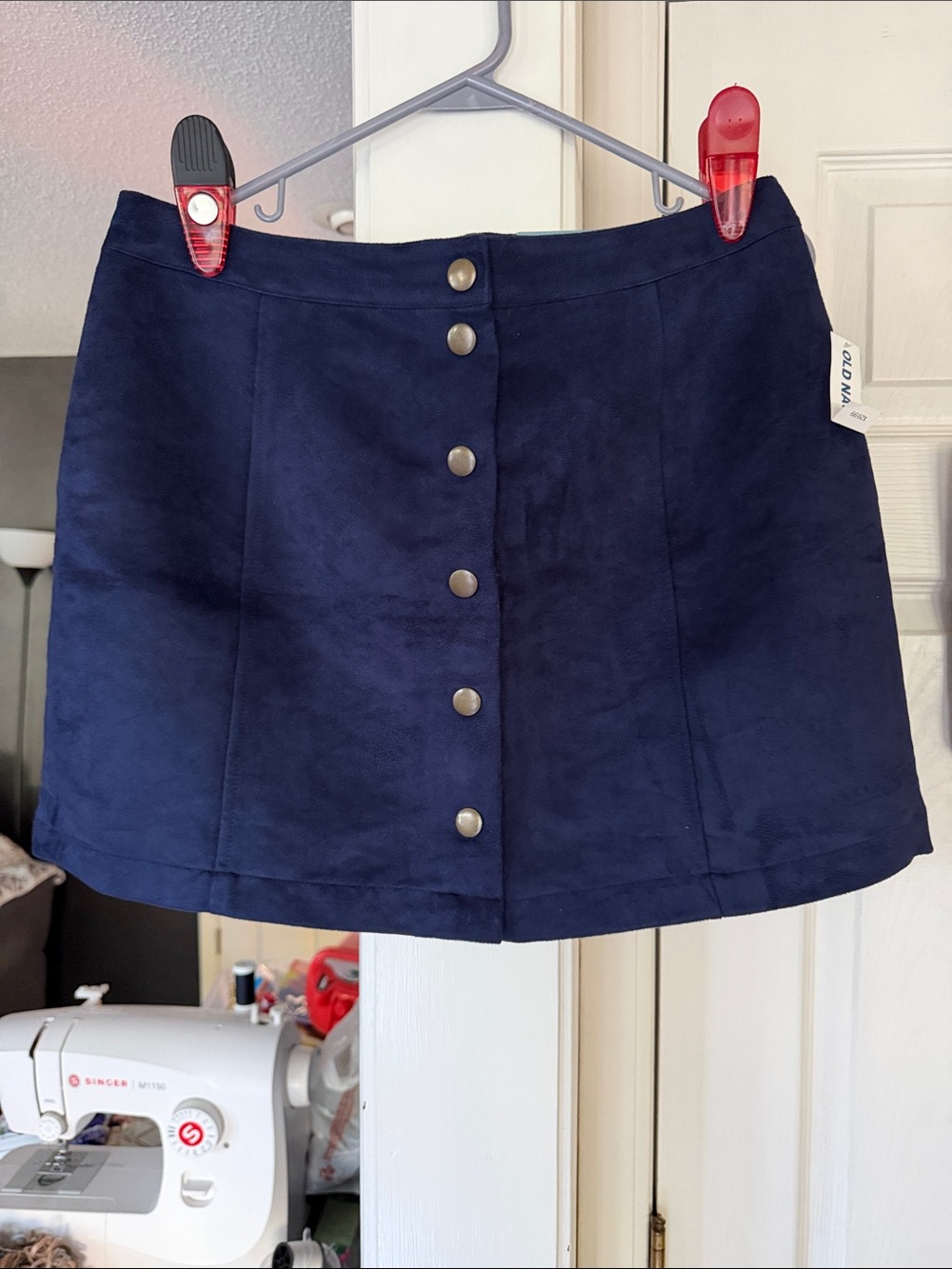 Old Navy Navy Button-Front Mini Skirt